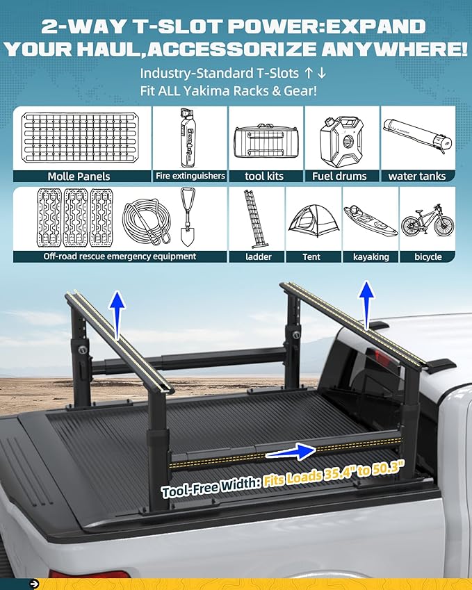 pickup truck ladder rack with tonneau cover